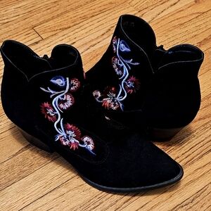 Champs Blue floral ankle boots